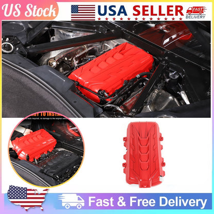 Sport Red ABS Hood Bonnet Protector Trim Cover For Corvette C8 2020+ 1