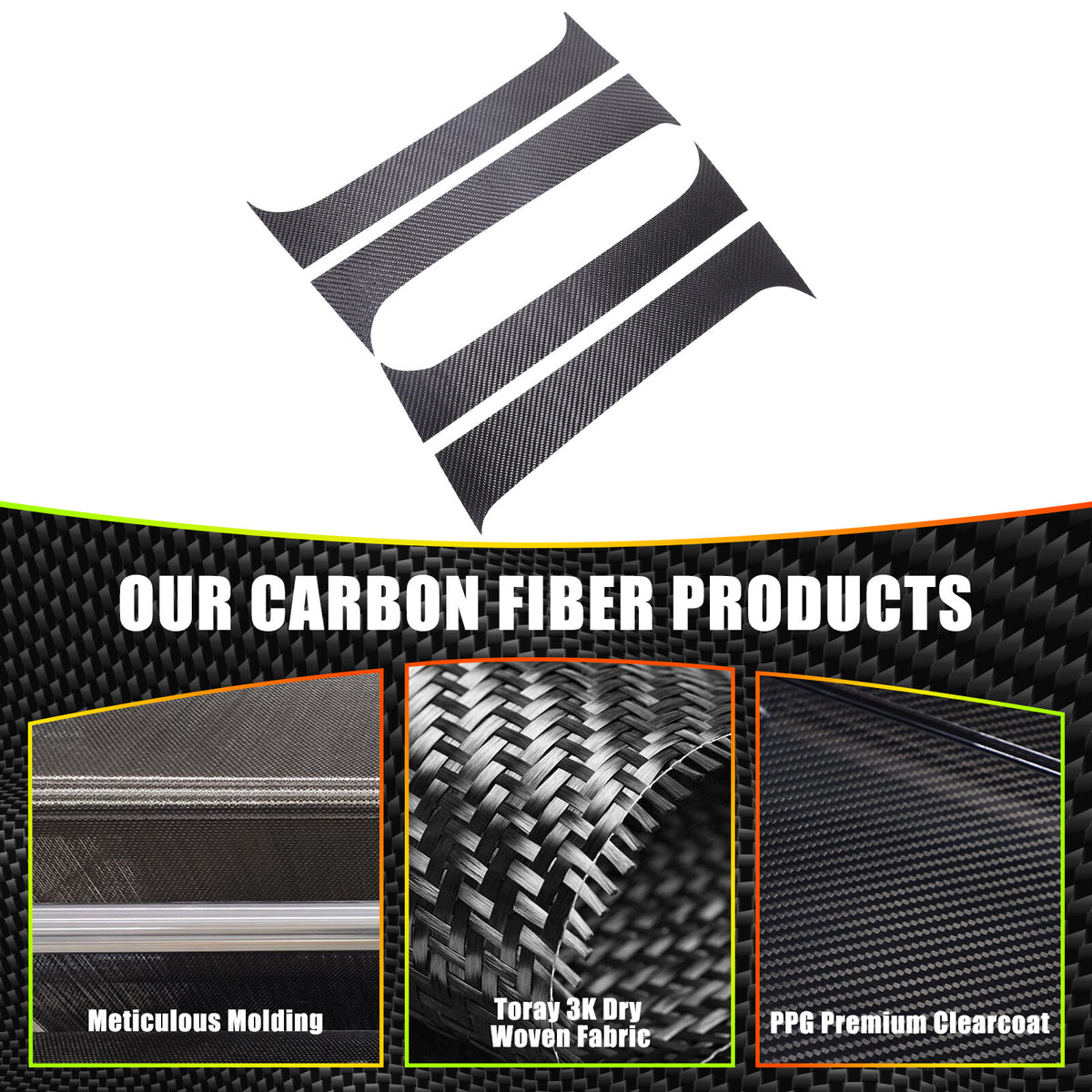 Carbon Fiber Center Door Pillar Post Trim Cover For Nissan Frontier D41 2024+ 21