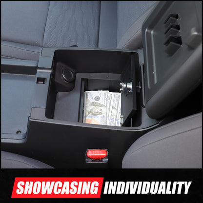 Center Console Safe GUN Storage Lock Box W/ TRAY For Nissan Frontier 2022+ 5