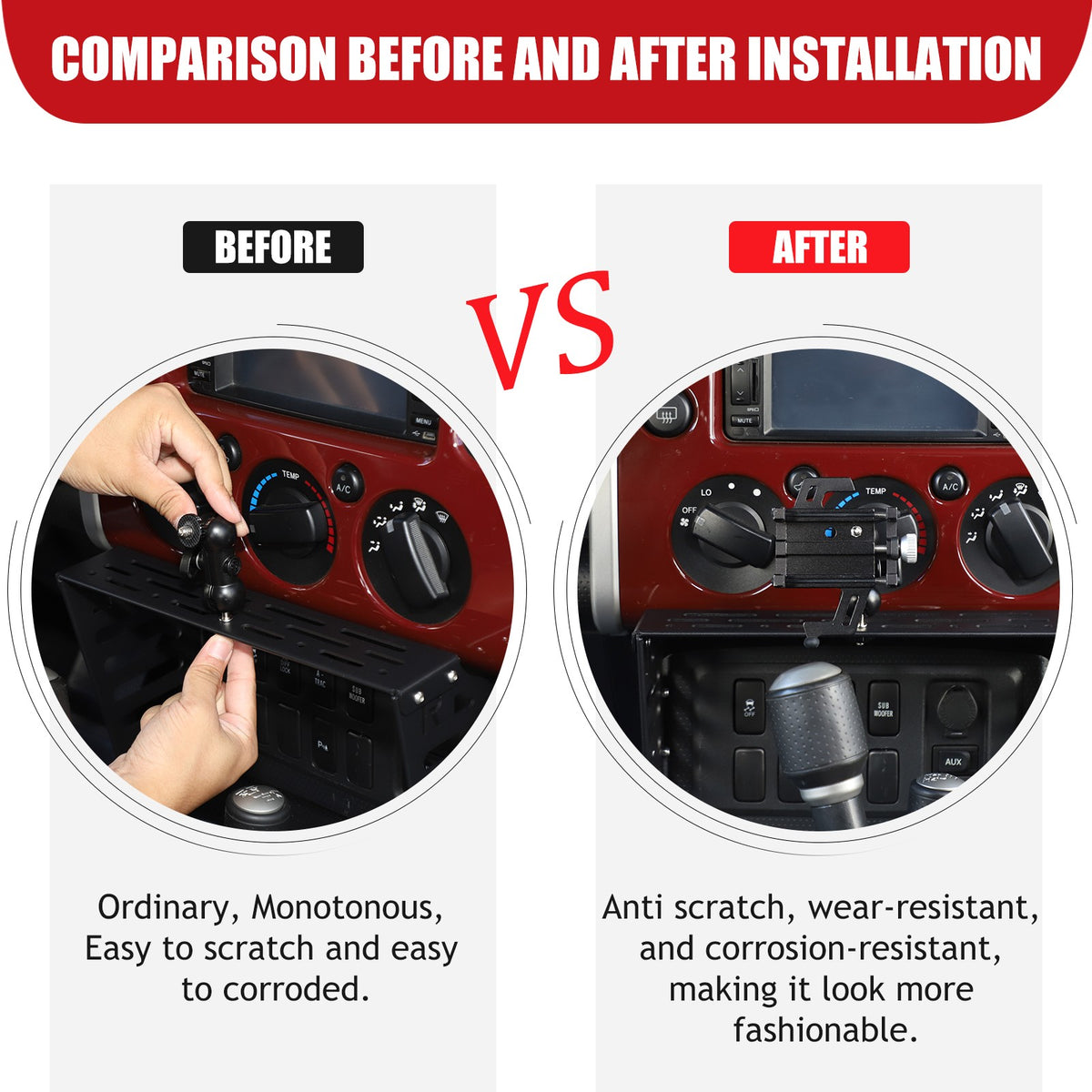 Off Road Center Console Molle Panel Device Mount For Toyota FJ Cruiser 07-21 3