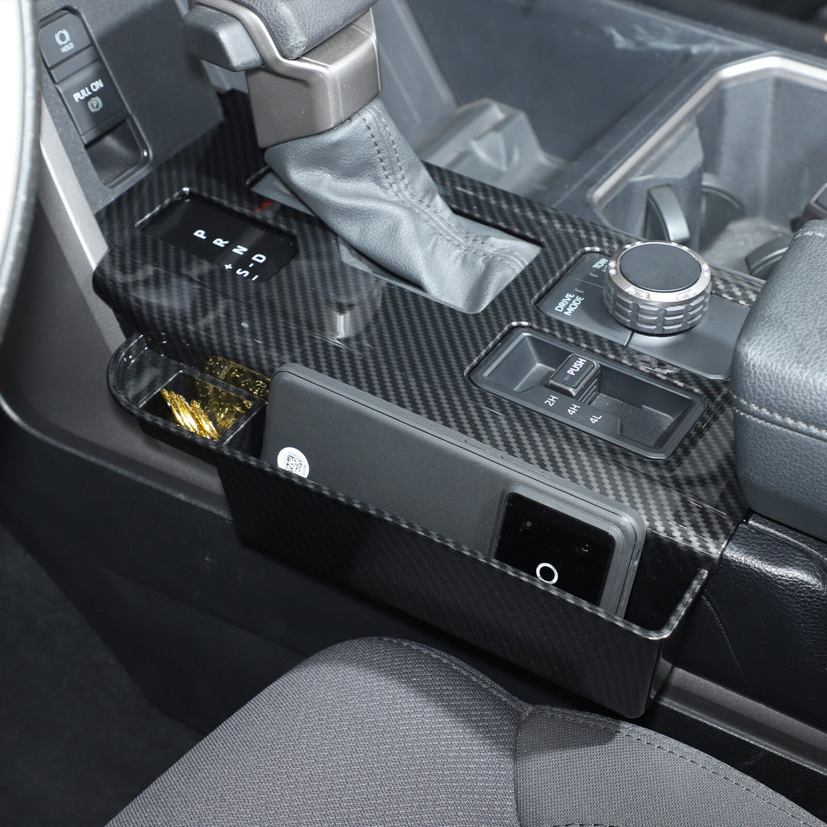 Carbon Center Console Gear Shift Panel Storage Box For Toyota Tundra/Sequoia 22+ 15