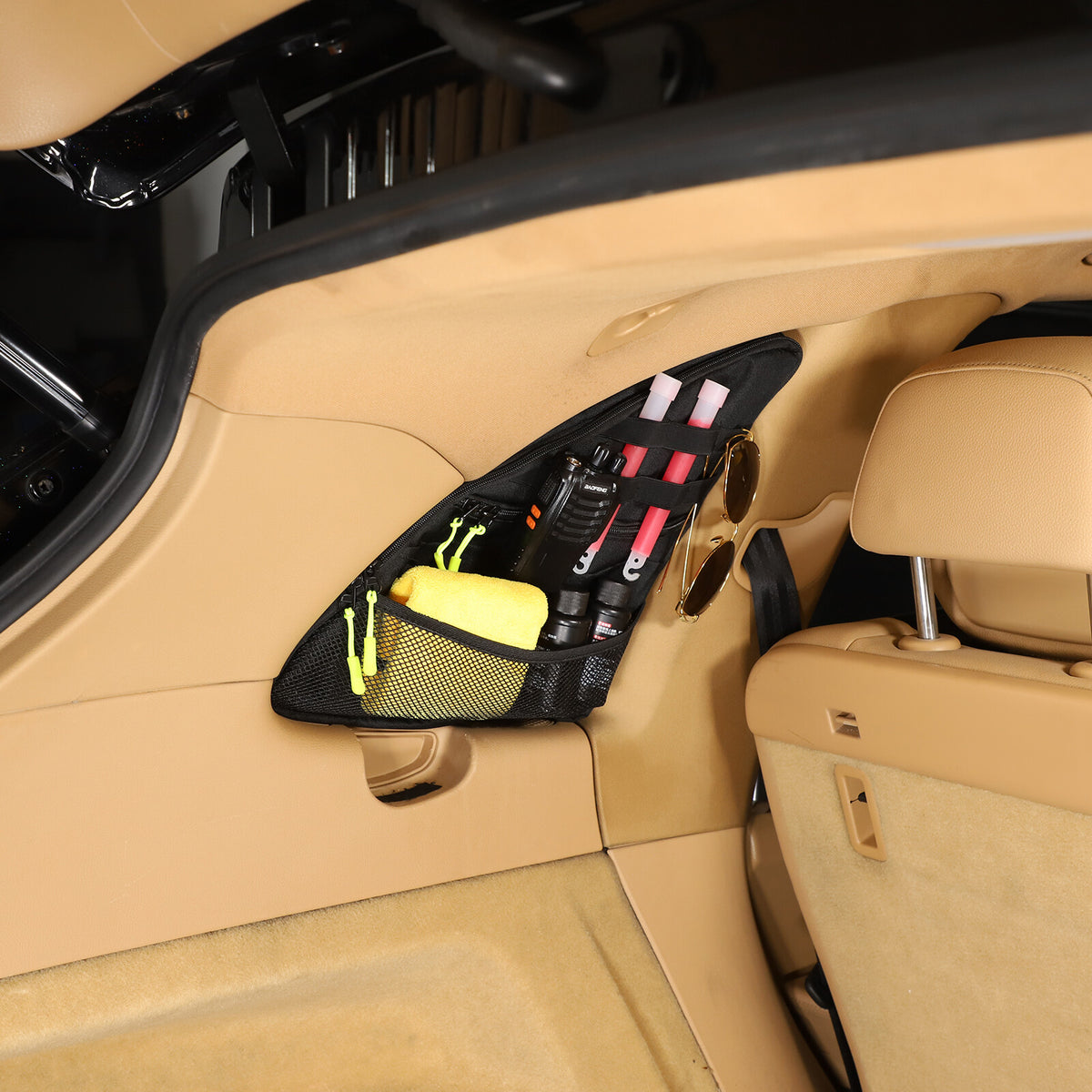 Rear Trunk Left Side Storage Bag Organizer For Porsche Cayenne 958 2011-2017 12