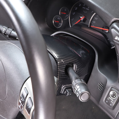 Carbon Fiber ABS Steering Wheel Base Trim Cover Set Kit For Corvette C6 2005-13 8