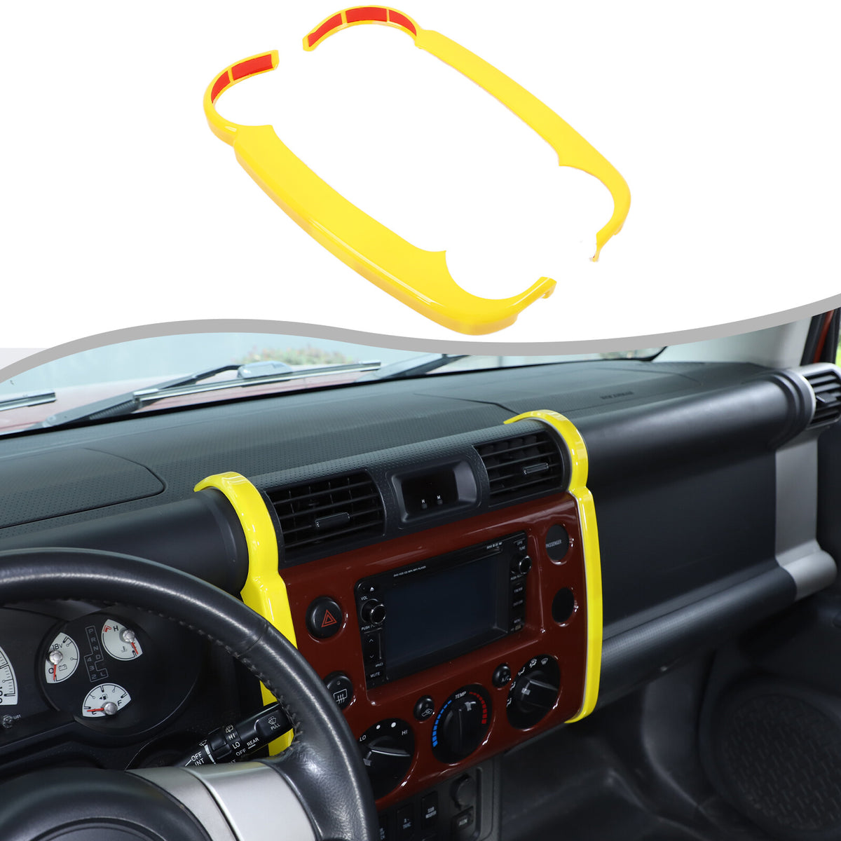 Yellow ABS Interior Center Console Trim Cover for Toyota FJ Cruiser 2007-2021 44
