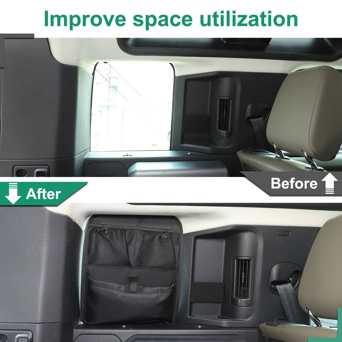 Rear Trunk Anti-roll Storage Bag Organizer Oxford For LR Defender 90 110 2020-24 9