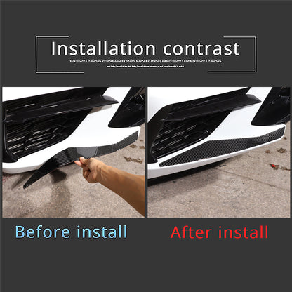 Carbon Fiber Front Bumper Lip shovel Corner Trim Cover For Corvette C8 20-26 US 3