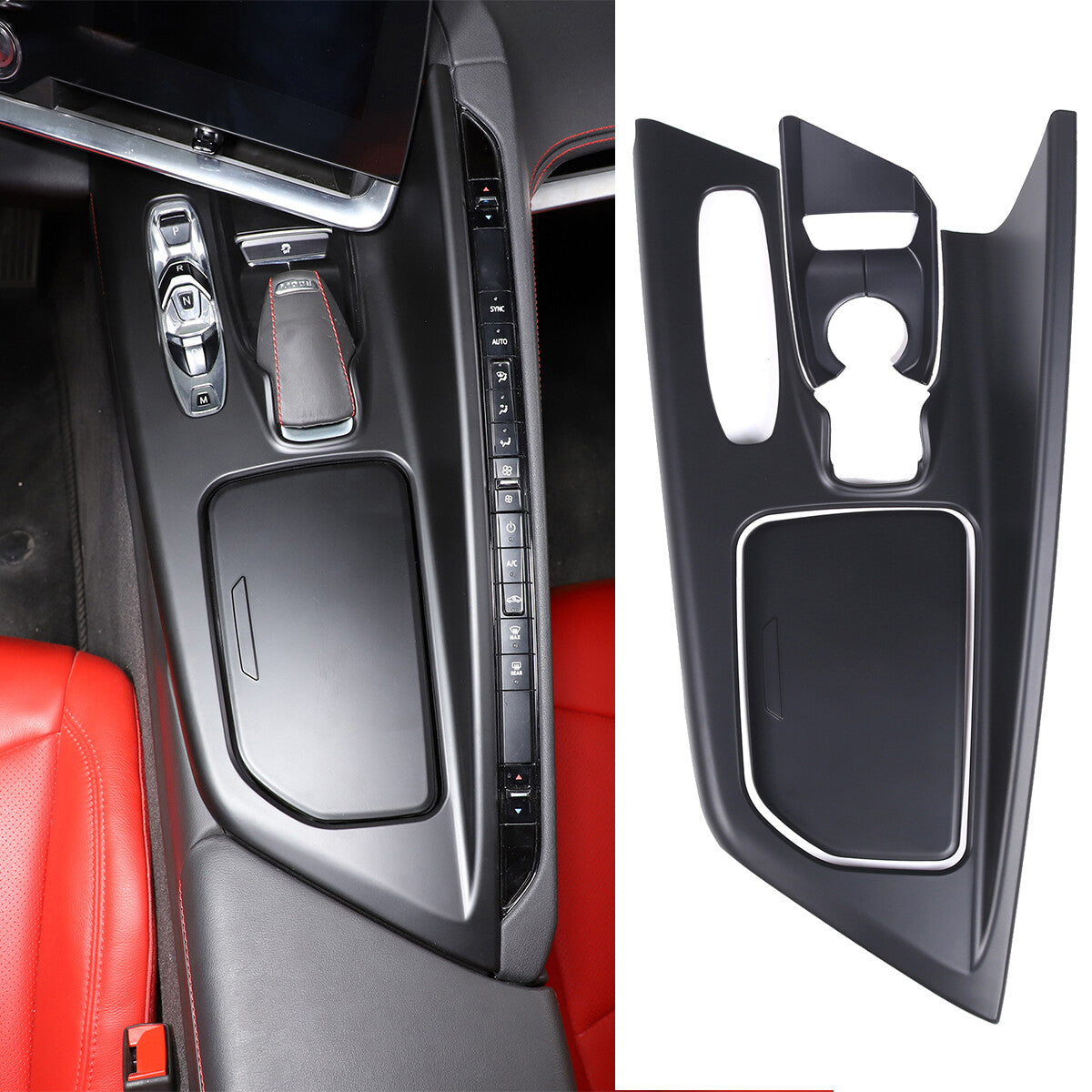 Matte Black Center Console Frame Trim Cover Fit for Corvette C8 2020-2025 2
