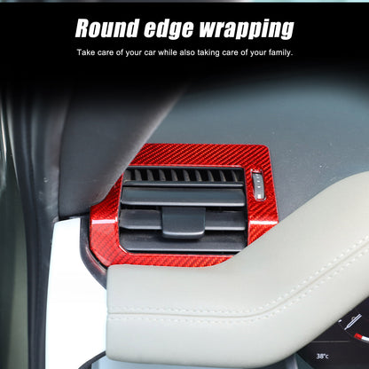 Red Real Carbon Fiber Air Vent Outlet Cover Trim For LR Defender L663 2020-24 3