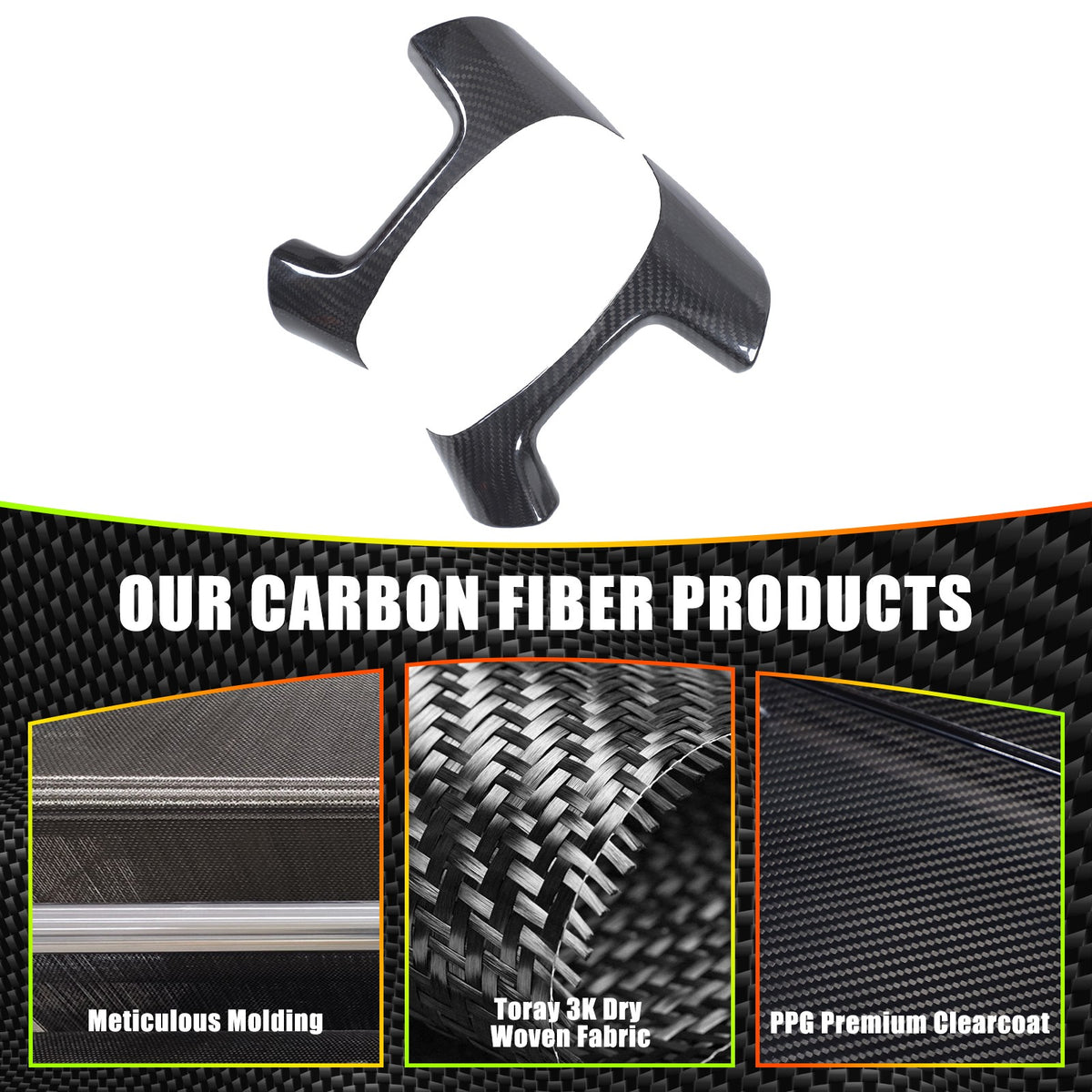 Real Dry Carbon Fiber Steering Wheel Side Button Trim For Hummer H2 2003-2007 12