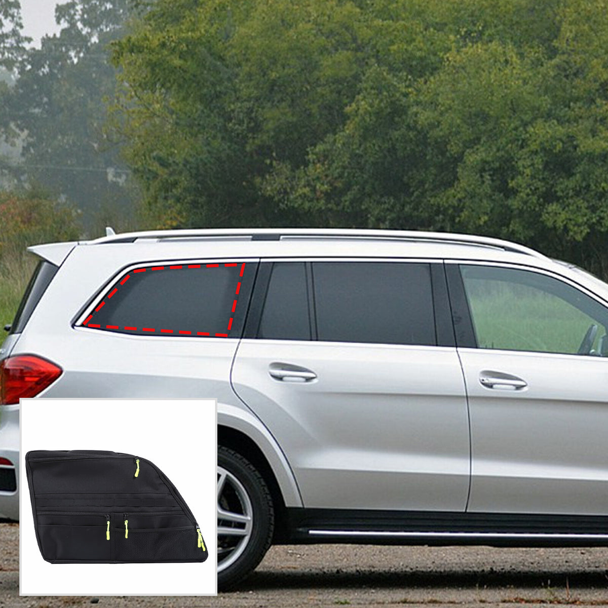Car Trunk Right Side Window Storage Tool Bag For Benz GL-Class X164 2006-12 17