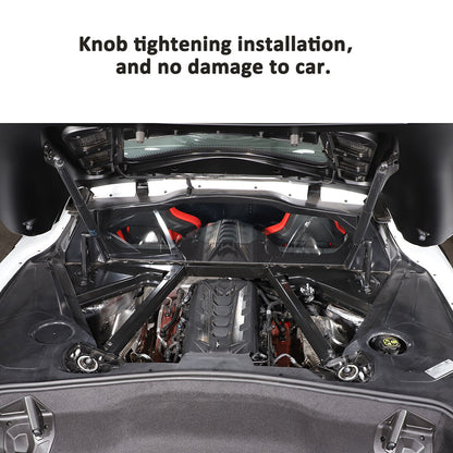 Real Carbon fiber Engine Oil Cap Radiator water tank Cap Trim For Corvette C8 US 9