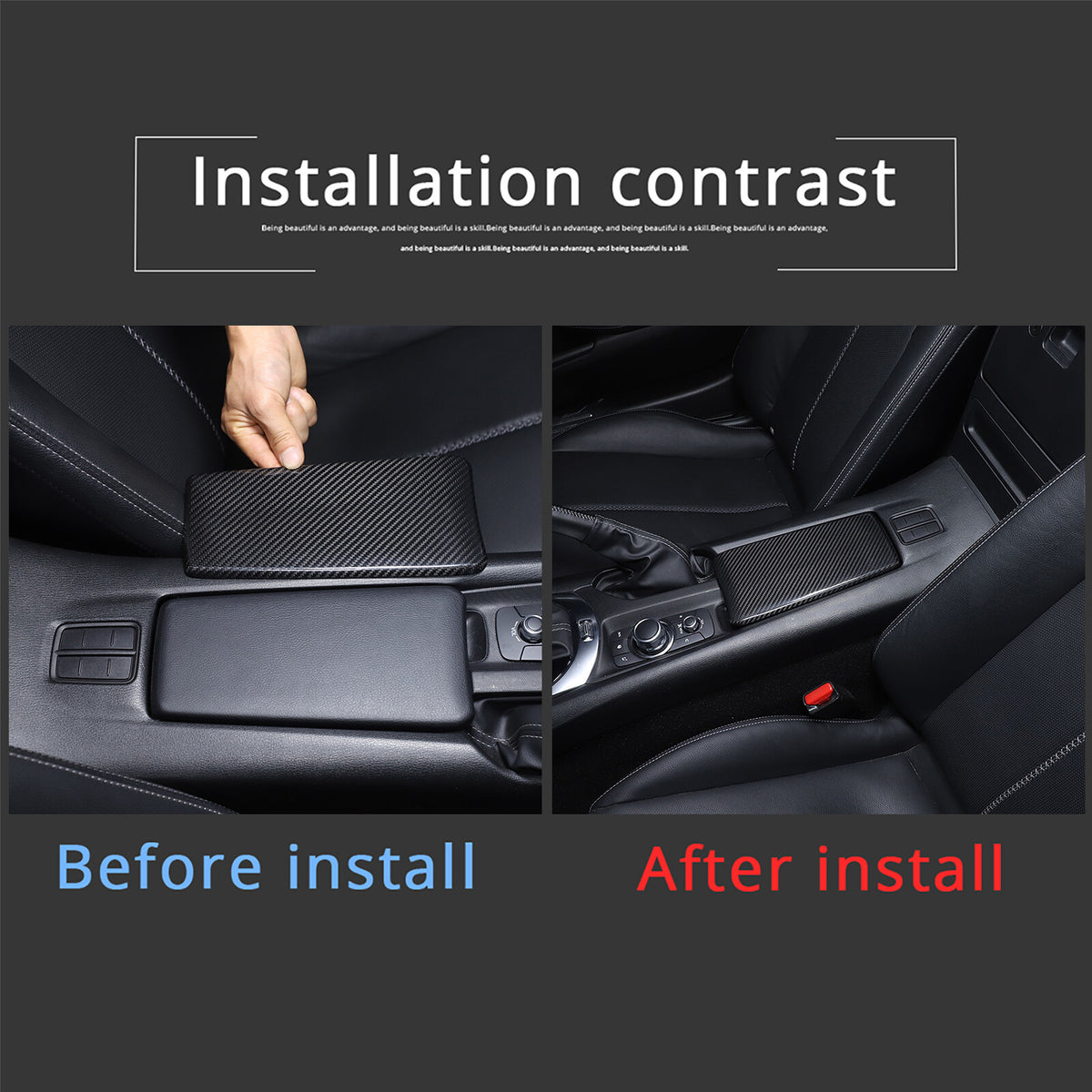 Real Carbon Fiber Armrest Console Box Cover Trim For Mazda MX-5 Miata 16-24 US 17