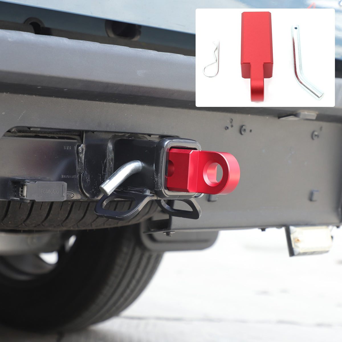 Red Alloy Trailer Mount Receiver Hitch Tow Hook For Ford Maverick 2022+ US 17
