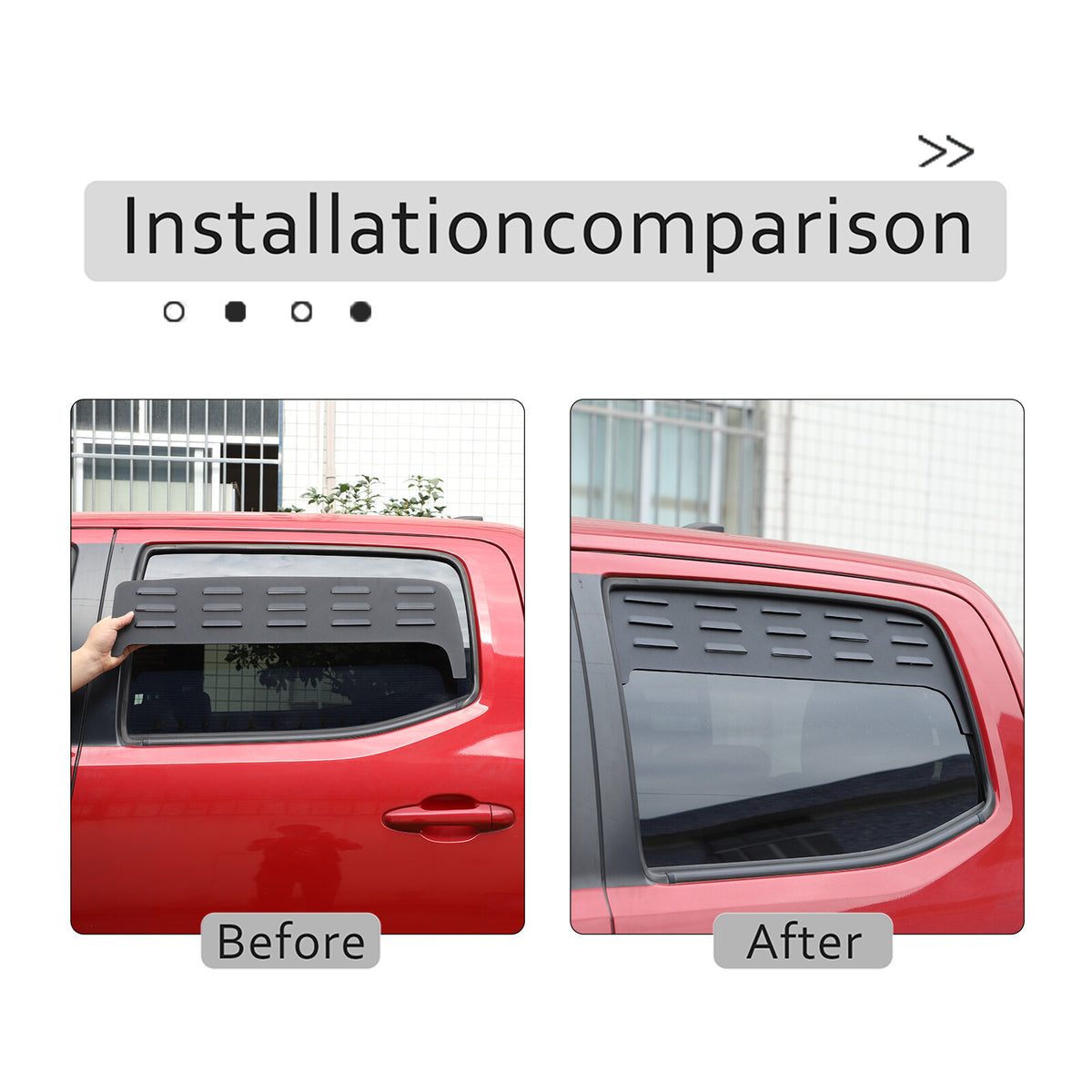 Black Aluminium Alloy Door Window Air Vents Screens For Toyota Tacoma 16-23 19