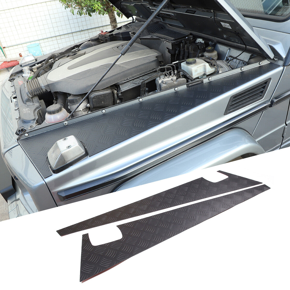 Black Alloy Front Side Hood Vent Trim Cover For Mercedes-Benz G-Class 2004-2018 3