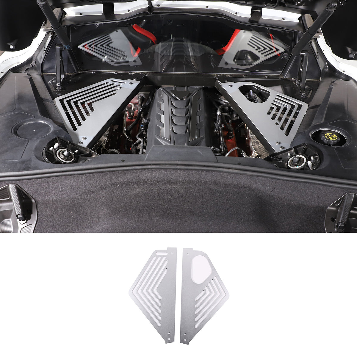 Aluminum Alloy Exterior Hood Engine License Plate Trim For Corvette C8 2020+ US - Variants 21-25 39