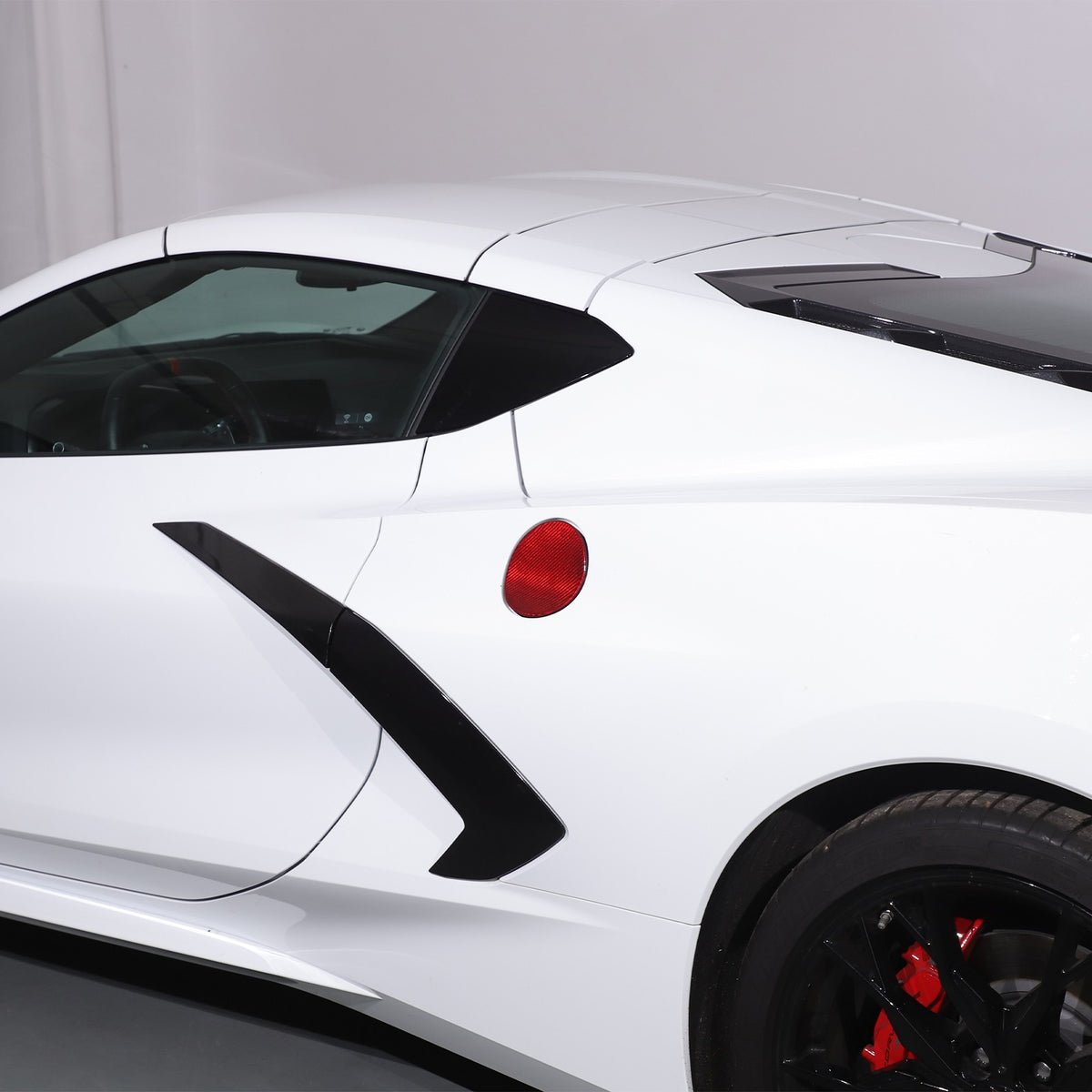 Replacement Red Real Carbon Fiber Fuel Tank Cap Lid Cover For Corvette C8 20+ US 13