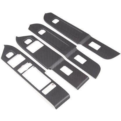 Red Carbon Fiber Window Lift Button Panel Cover Trim For LR Defender 110 20-24 3
