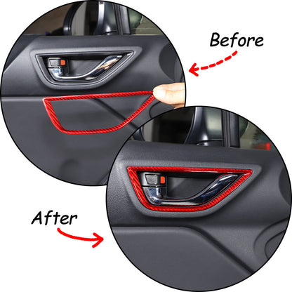 Red Real Carbon Fiber Interior Center Console Trim Set Kit For Subaru BRZ 22+ 16