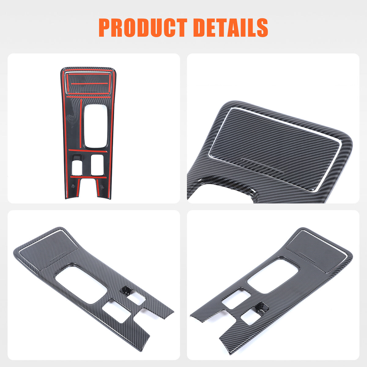 ABS Carbon Center Console Gear Shift Panel Trim For Mitsubishi Outlander 19-22 11