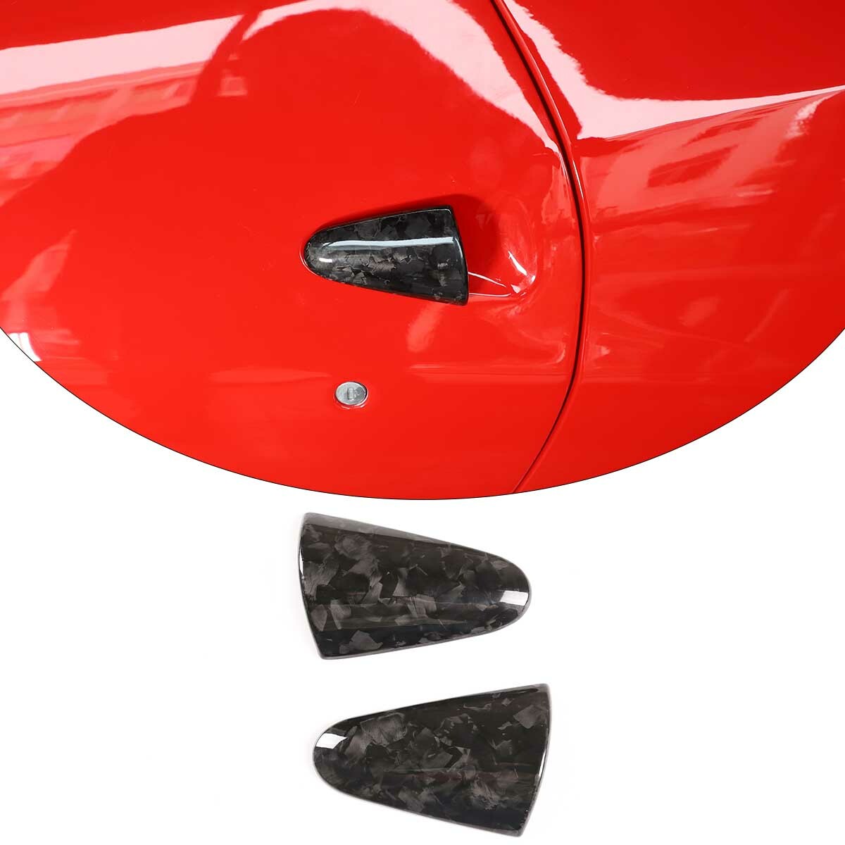Forged Real Carbon Fiber Exterior Door Handle Trim Cover for Ferrari 458 2011-16 1