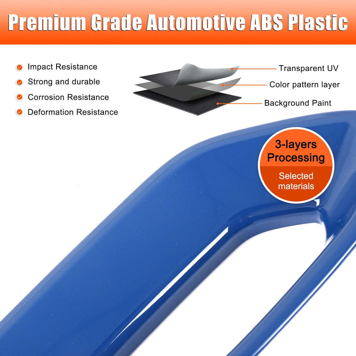 ABS Blue Center Console Side Armrest Frame Trim For Nissan Frontier 2022+ US 11