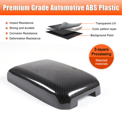 Carbon Fiber Style Center Console Armrest Box Cover For Toyota Tacoma 2016-23 9