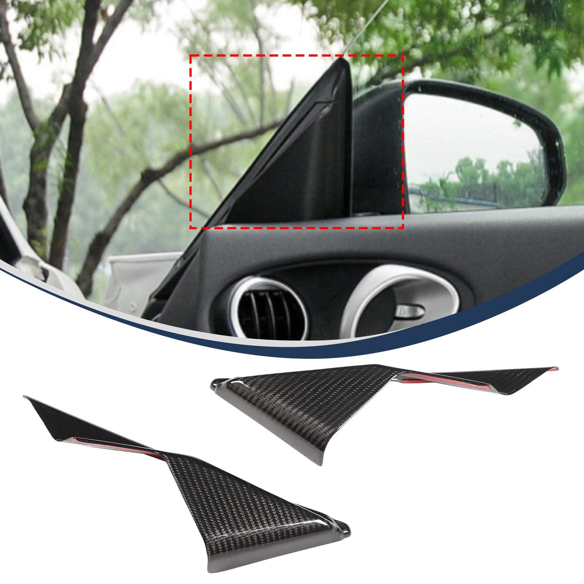 Real Carbon Fiber Front Inner Triangle Pillar Trim For Nissan 370Z Z34 2009-2020 8