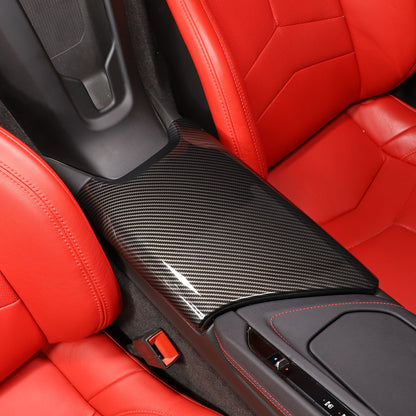 ABS Carbon Fiber Armrest & Waterfall Wireless Charger Cover For Corvette C8 20+ 13