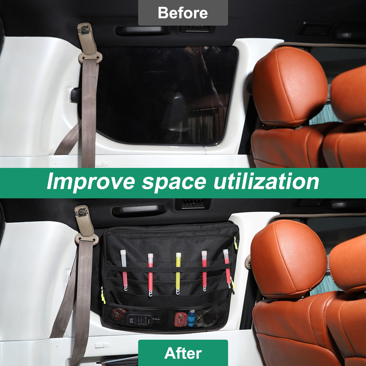 Trunk Side Left Side Window Storage Bag For Toyota Prado 1996-2002 21