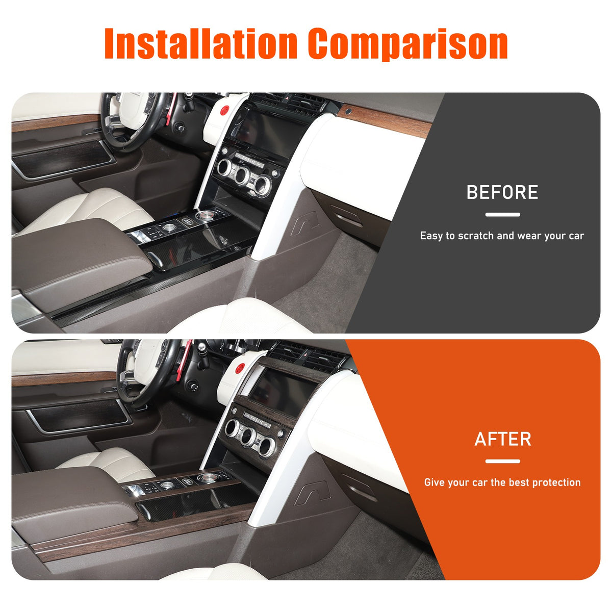 3pcs Wood Grain Center Console Trim Kit For Land Rover Discovery 5 L462 2017-20 7