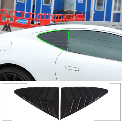 ABS Carbon Fiber Rear Side Window Louver Cover For Jaguar F-TYPE Coupe 13-24 13