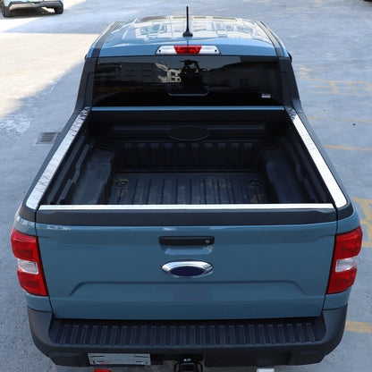 Silver Alloy Tailgate Top Protector Spoiler Cap Cover For Ford Maverick 2022+ 5