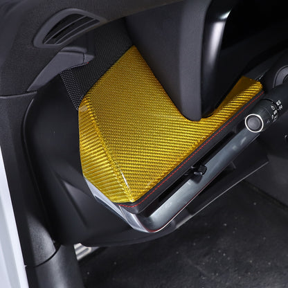 Yellow Carbon Fiber Car Driver Side Dashboard Cover Trim For Corvette C8 20-25 8