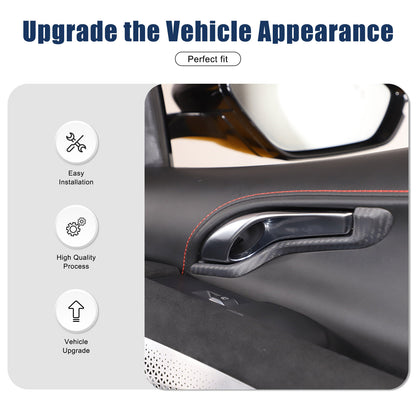 Matte Real Carbon Fiber Interior Door Handle Cover Trim For Lotus EMIRA 2021-25 15
