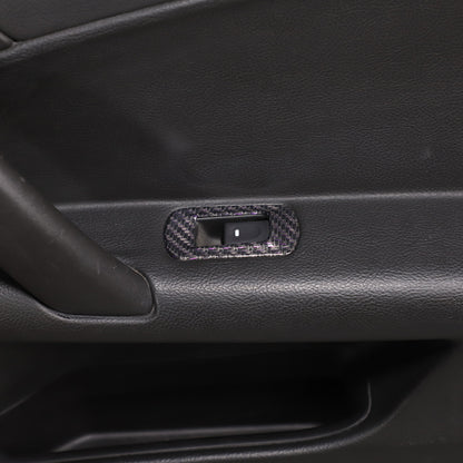 Real Carbon Fiber Window Lift Switch Button Trim Frame For Corvette C6 2005-2013 20