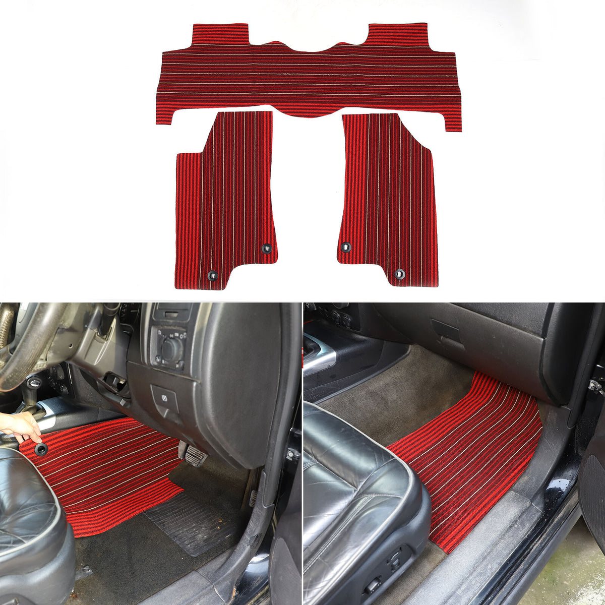Beige Car Floor Mats Cargo Carpets Foot Pads For Hummer H3 2005-2009 22