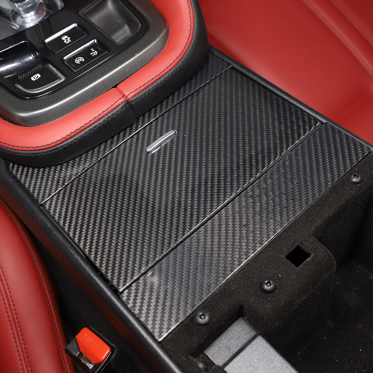 Real Carbon Fiber Interior Center Console Panel Trim For Jaguar F-TYPE 2013-24 5