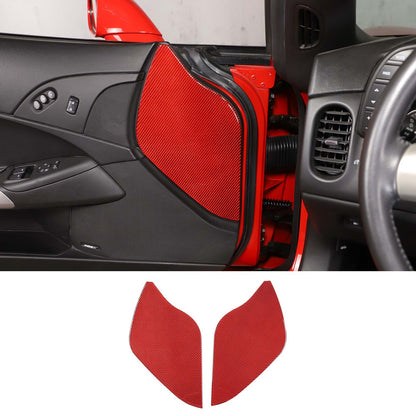 Red Carbon Fiber Door Pad cushion Panel Cover Sticker For Corvette C6 2005-13 2