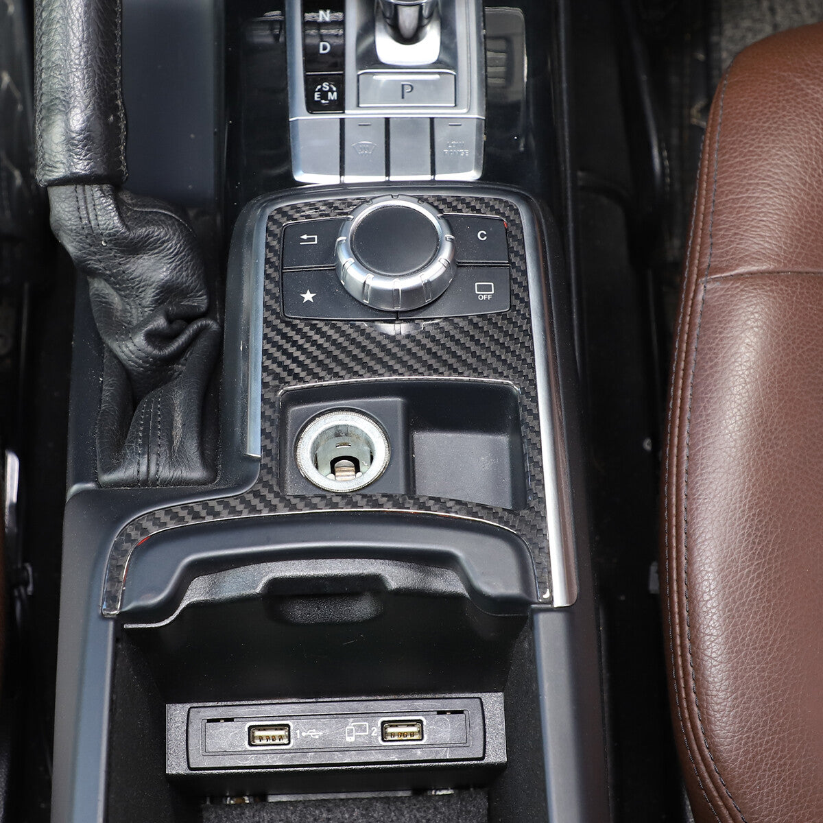 Dry Carbon Fiber Center Mode Switch Panel Trim Cover For Benz G Class W463 12-18 2