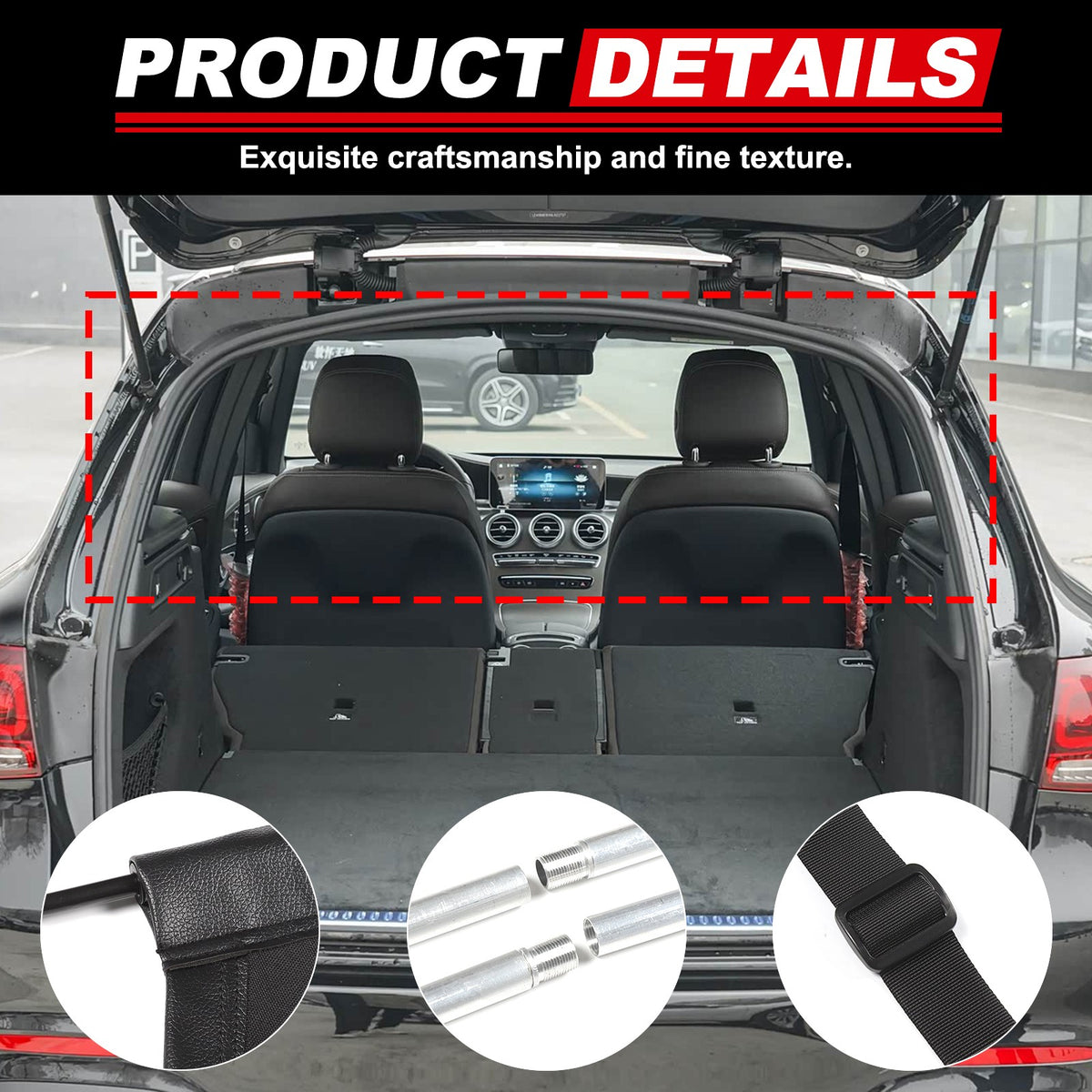 Rear Trunk Cargo Organizer Isolation Storage Net For Benz GLC X253 2016-2022 14