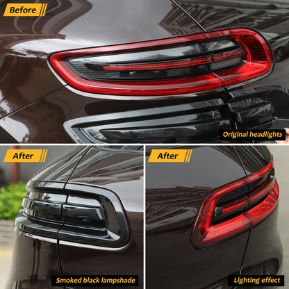 Smoked Black Rear Tail light Lamp Cover Trim Bezel For Porsche Macan 95B 2015-18 6