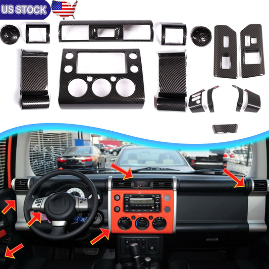 ABS Carbon Fiber Interior Set Decor Cover Trim Kit For Toyota FJ Cruiser 2007-21 1