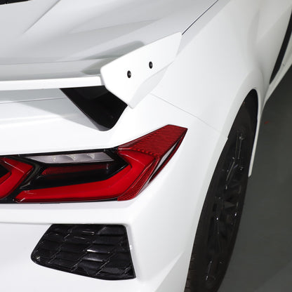 Red Real Carbon Fiber Rear Tail Light Side Trim For Corvette C8 2020+ 14