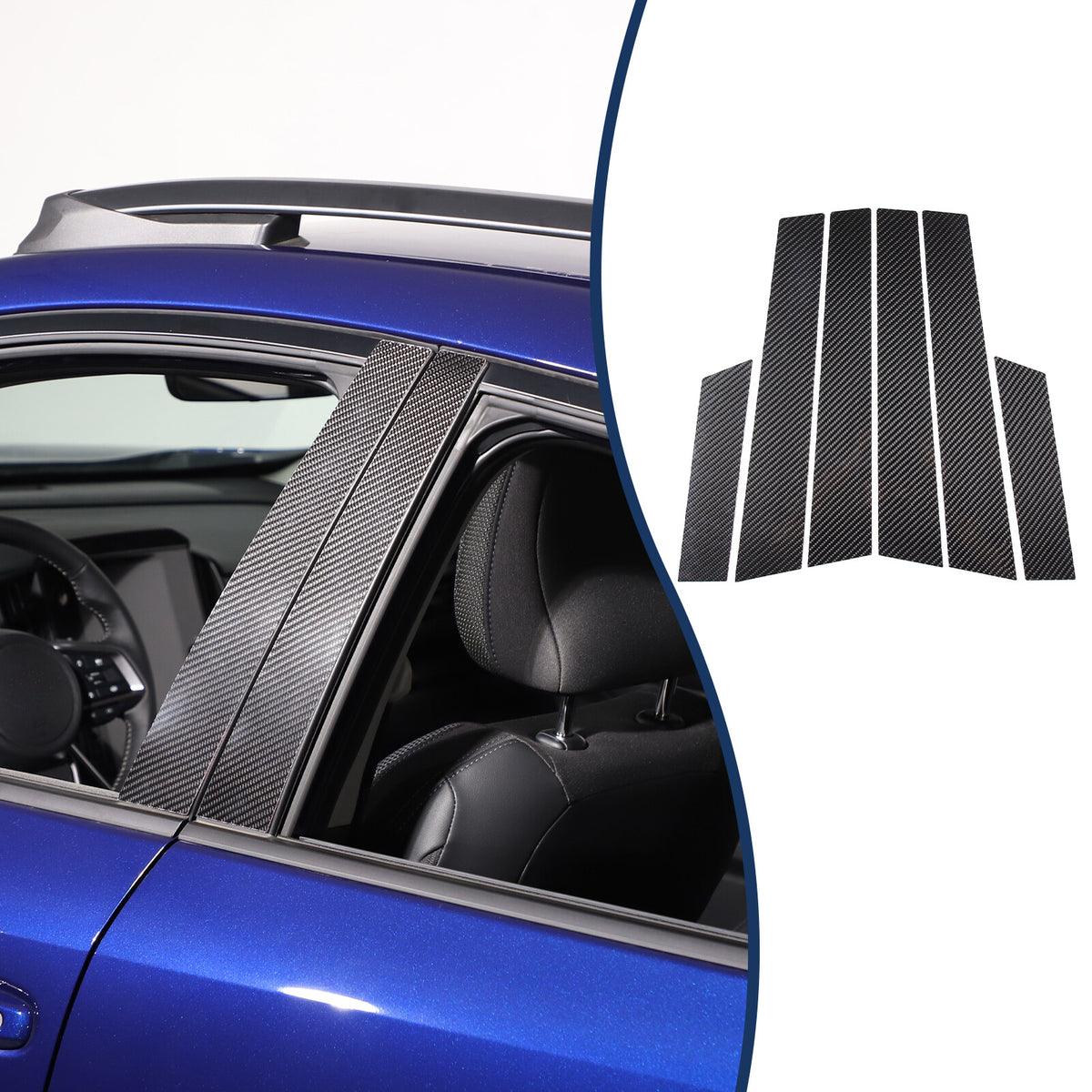 Real Carbon Fiber B-Pillar Panel Decal Trim For Subaru Crosstrek GU 2024+ 2