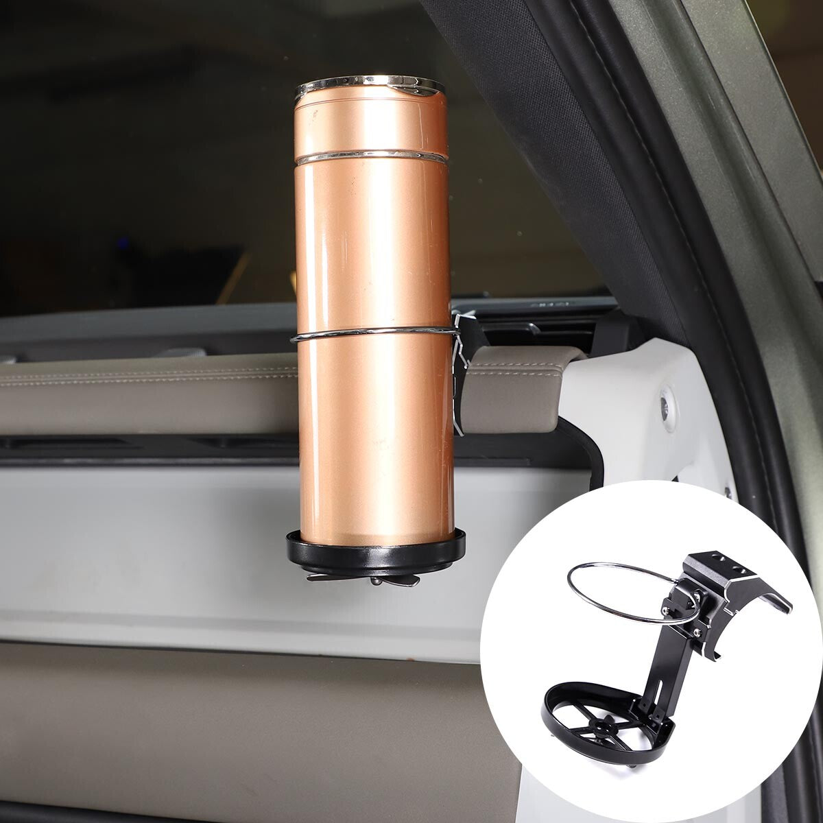 Black Mount Dashboard Alloy Cup Holders Fit For Land Rover Defender 110 20-21 9