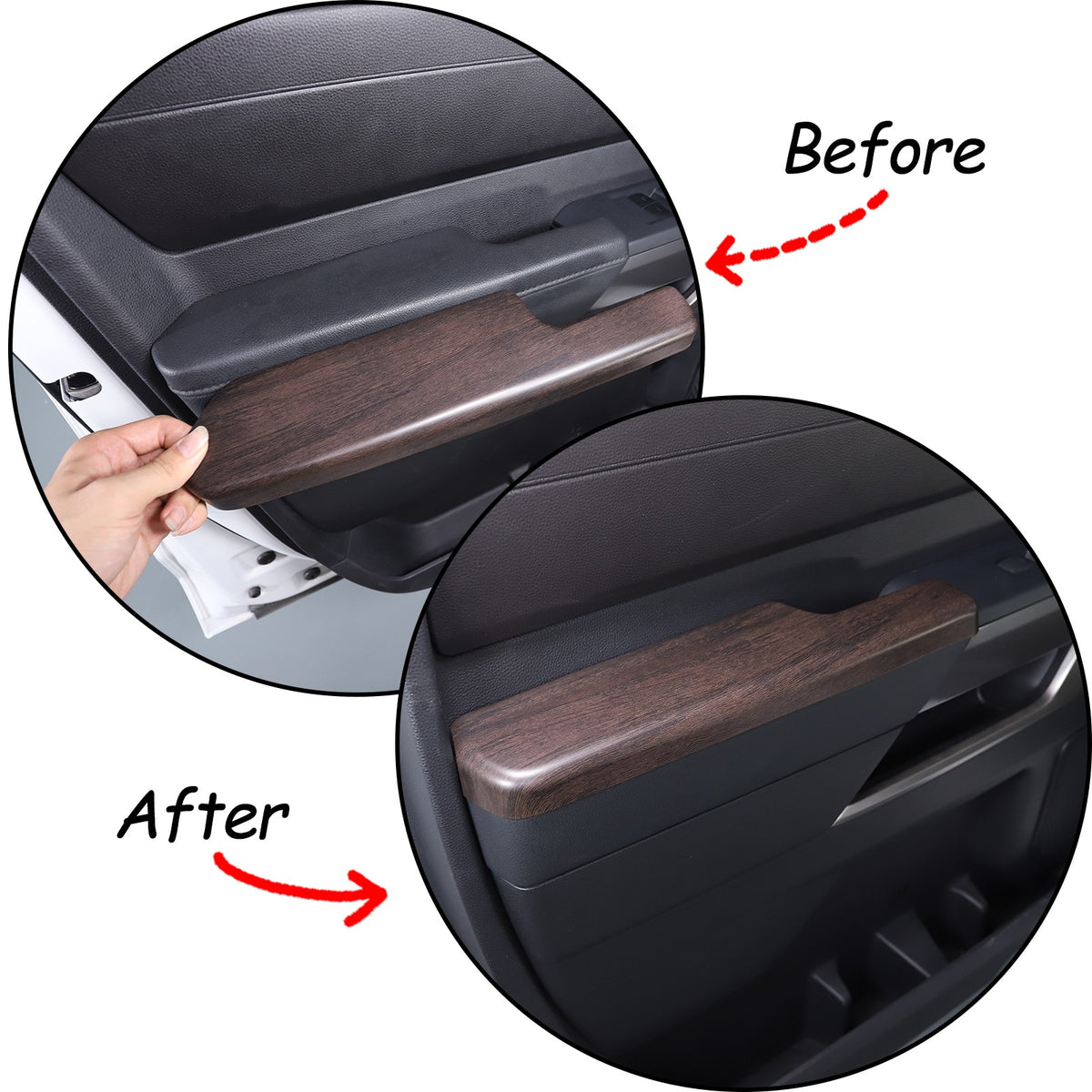 Oak Grain Door Elbow Armrest Trim Cover For Toyota Tundra Sequoia 2022-24 US 24