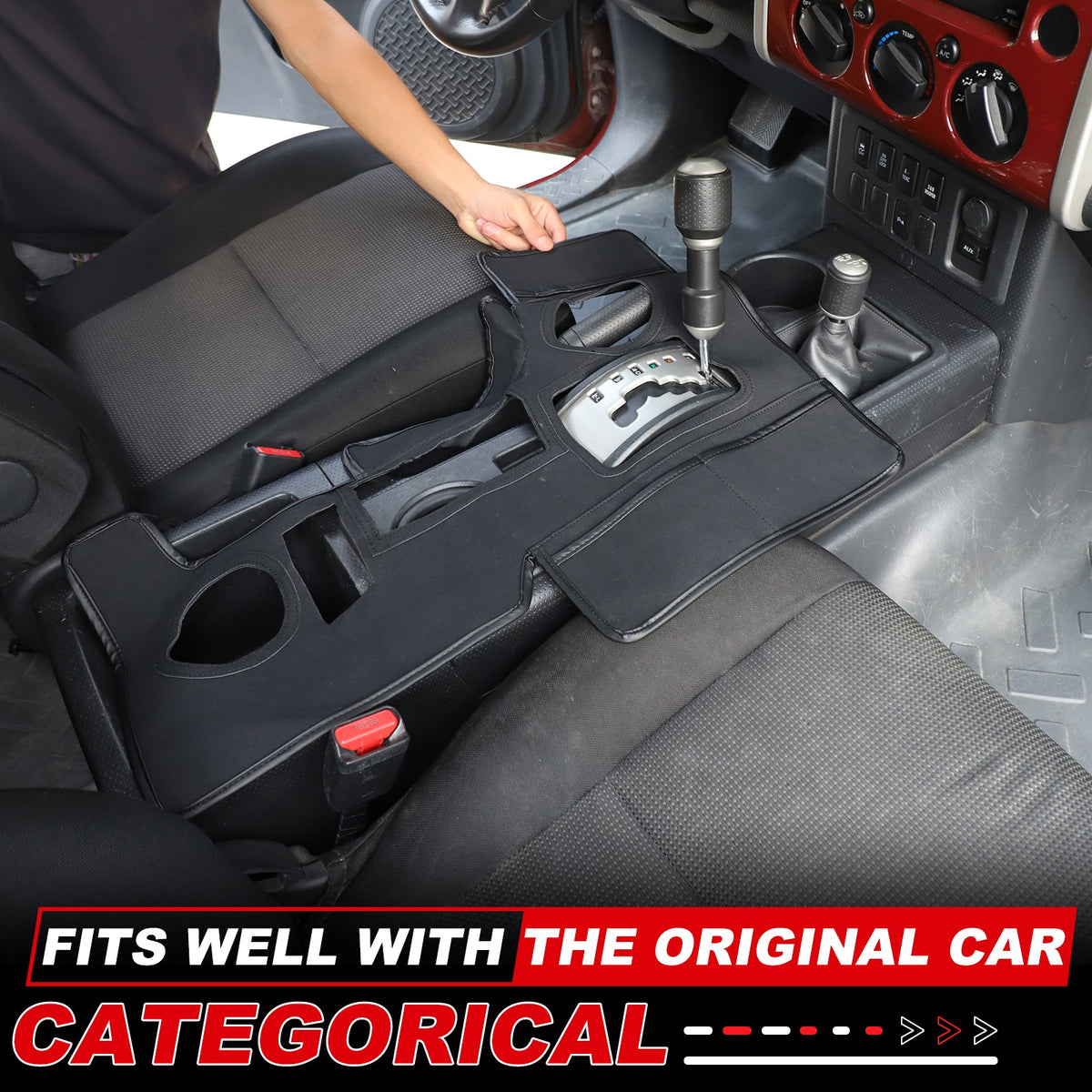 Suede Cloth Center Console Gear Shift Trim Cover For Toyota FJ Cruiser 07-21 US 15