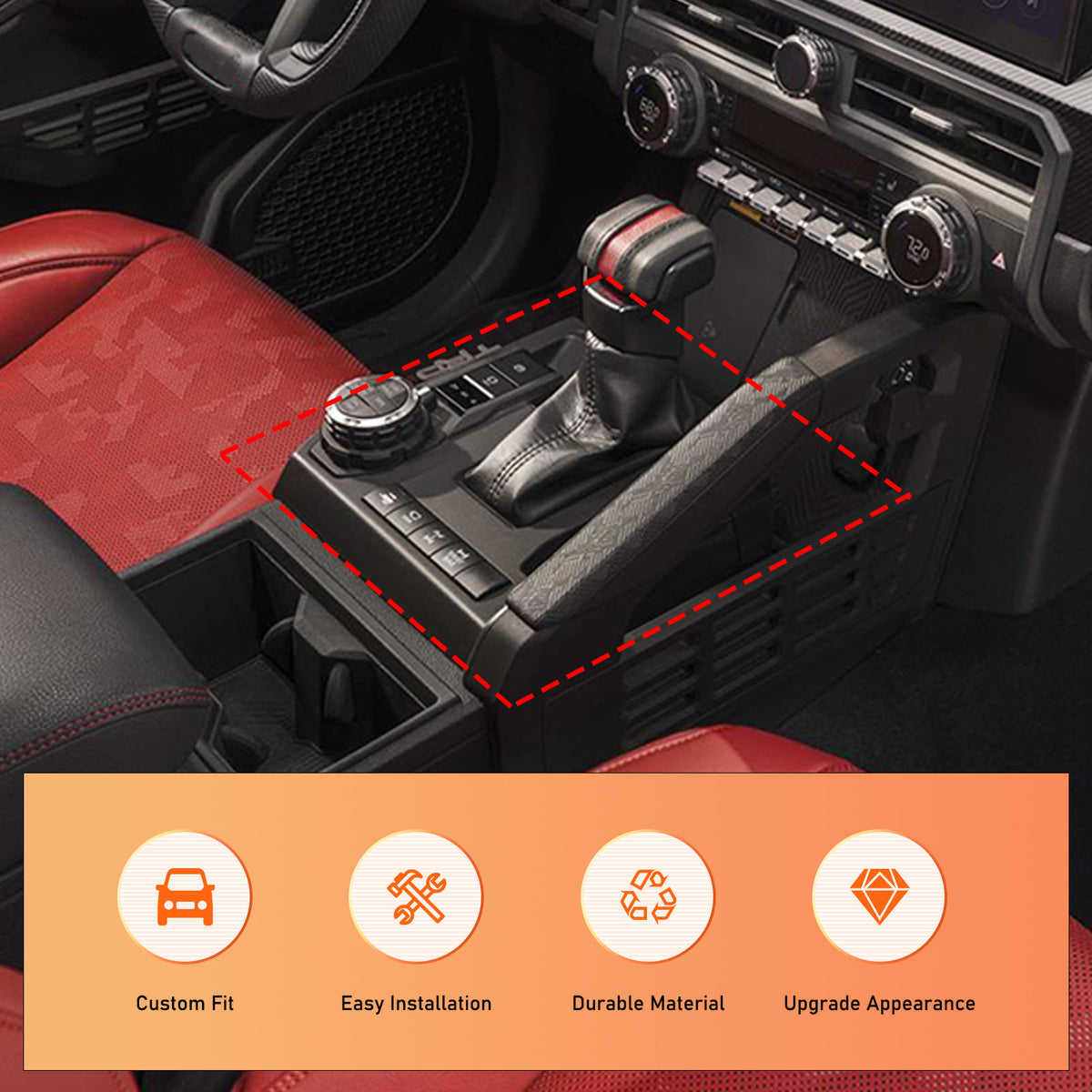 ABS Carbon Fiber Interior Full Set Panel Cover Trim Kit for Toyota Tacoma 24-26 - Styles 1-5 95