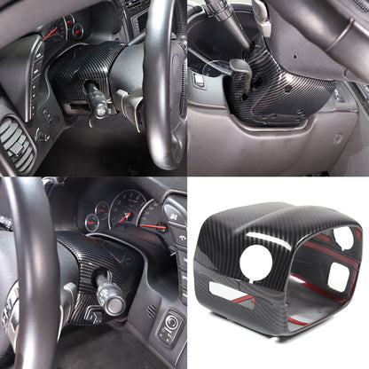 Carbon Fiber ABS Steering Wheel & Armrest Cover Set Kit For Corvette C6 2005-13 3